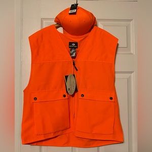 Mossy Oak Mens Orange Hunting Vest + Orange Hat (NEW)
